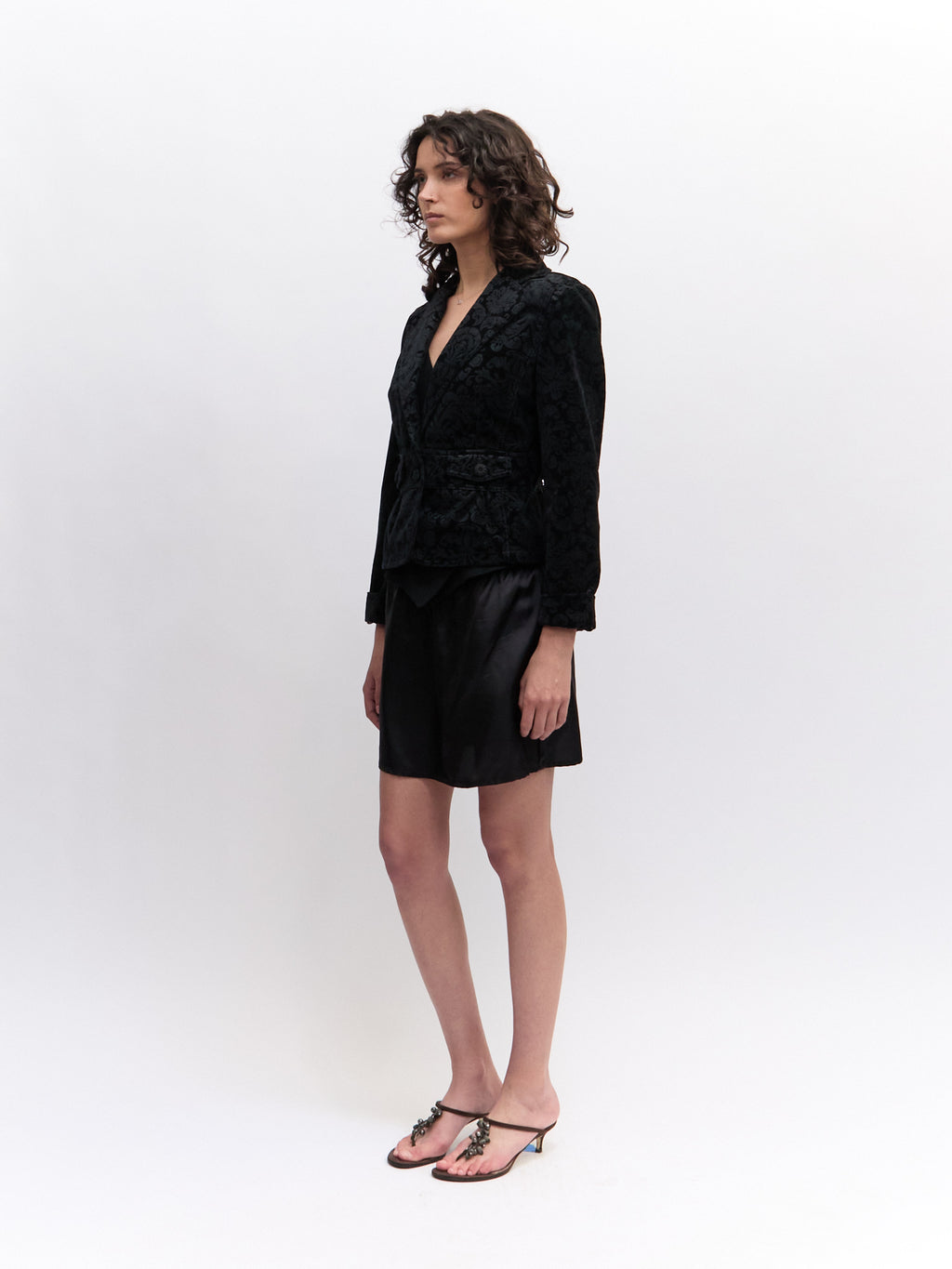 Vintage Black Brocade Jacket