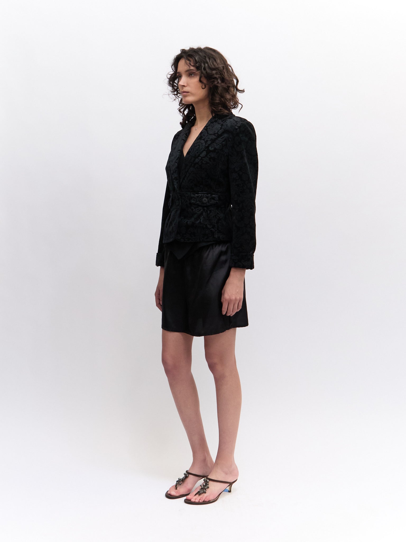 Vintage Black Brocade Jacket