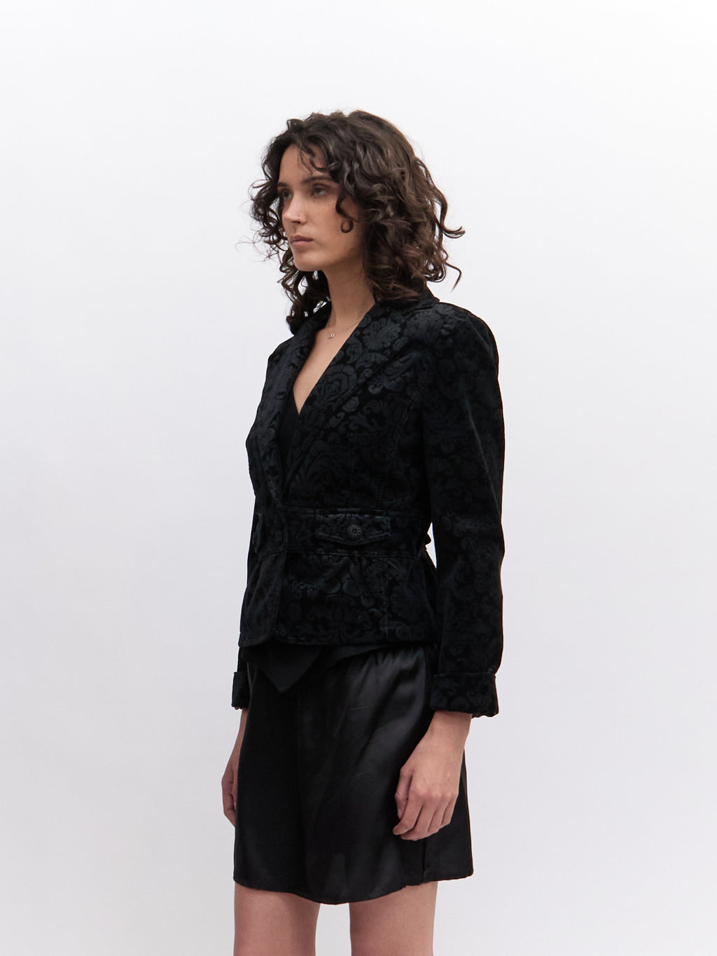 Vintage Black Brocade Jacket
