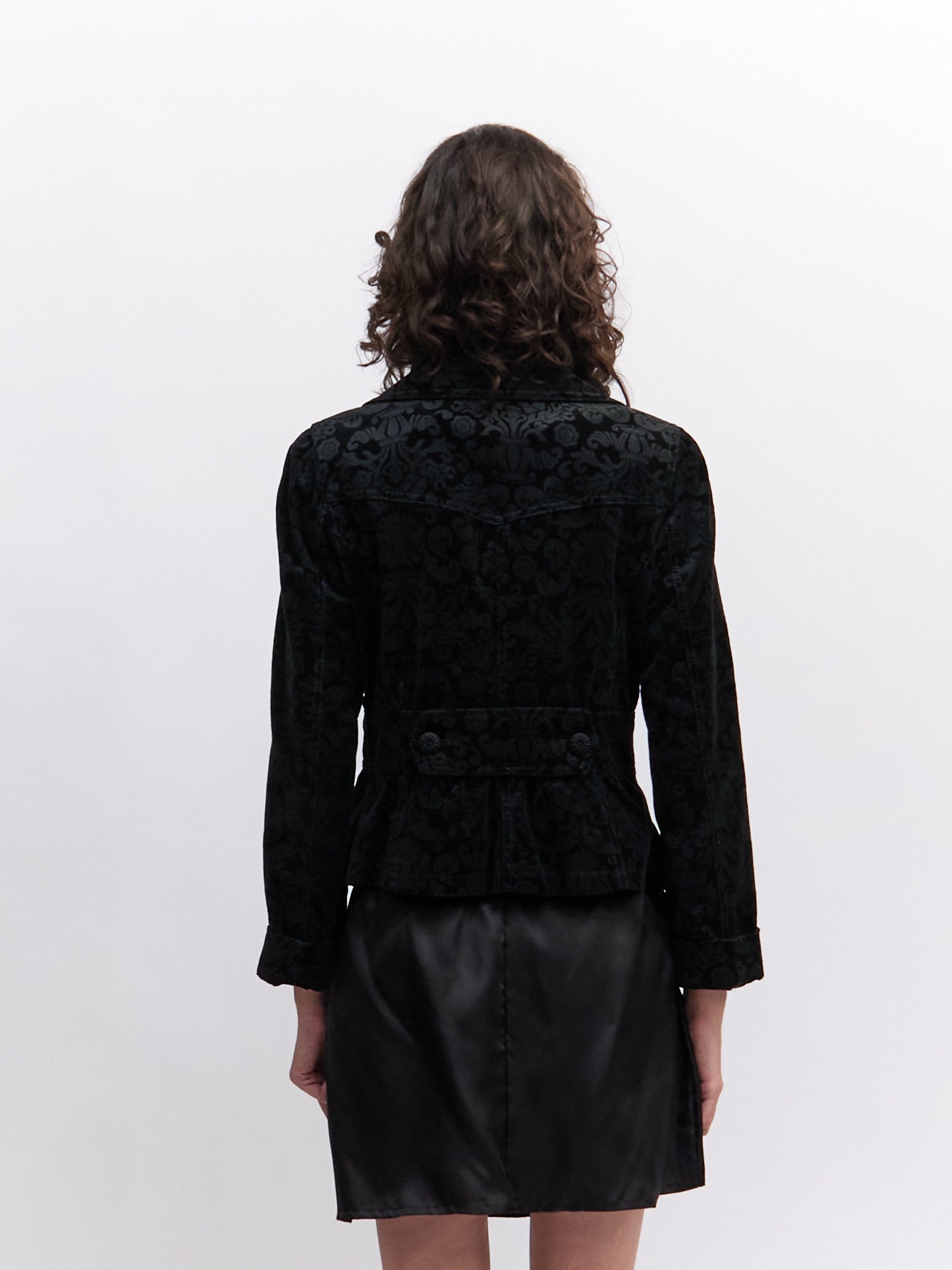 Vintage Black Brocade Jacket
