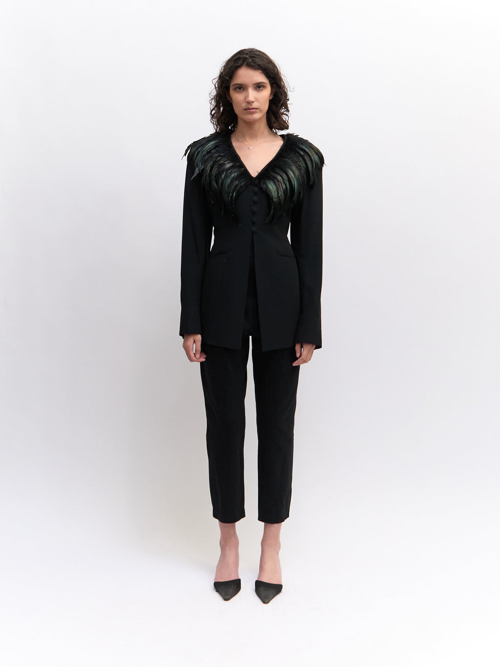90's Sophie Sitbon Feathered Blazer