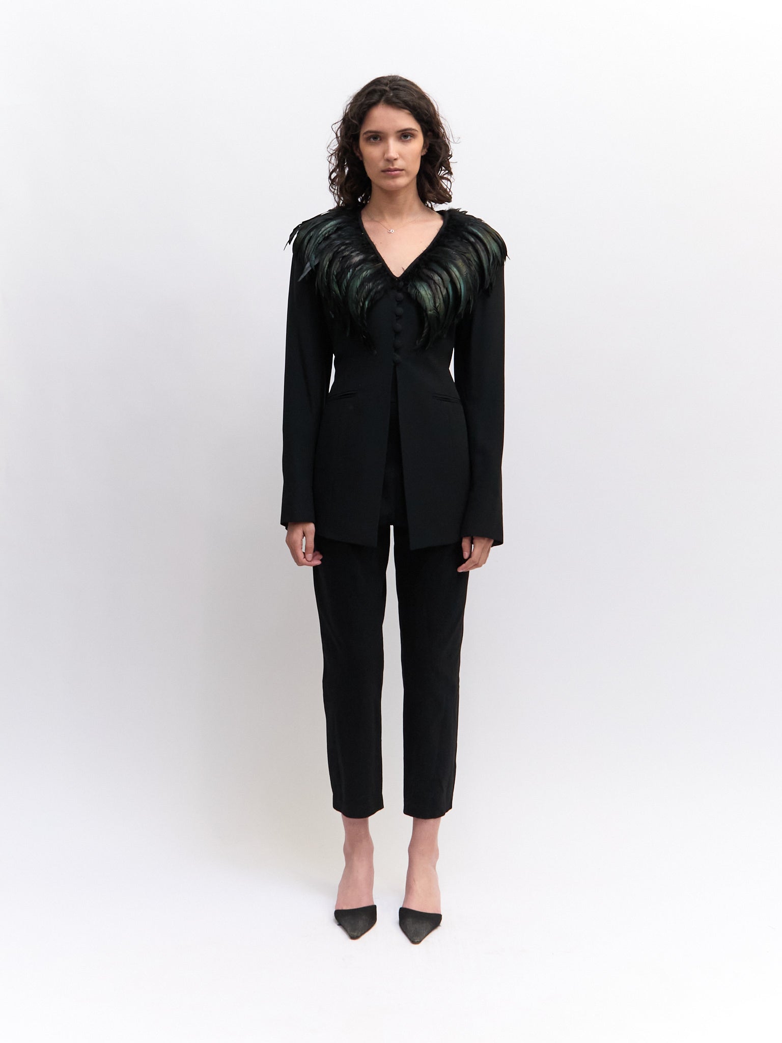 90's Sophie Sitbon Feathered Blazer