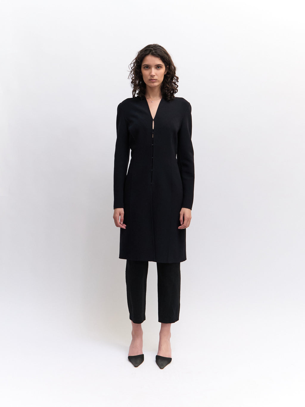 Escada Black Clasp Coat