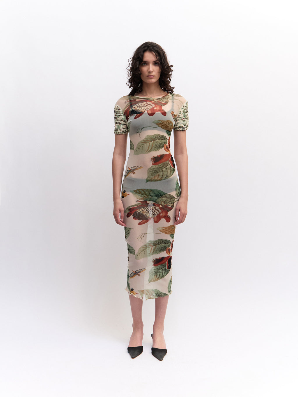 Vintage Jean Paul Gaultier Floral Mesh Dress