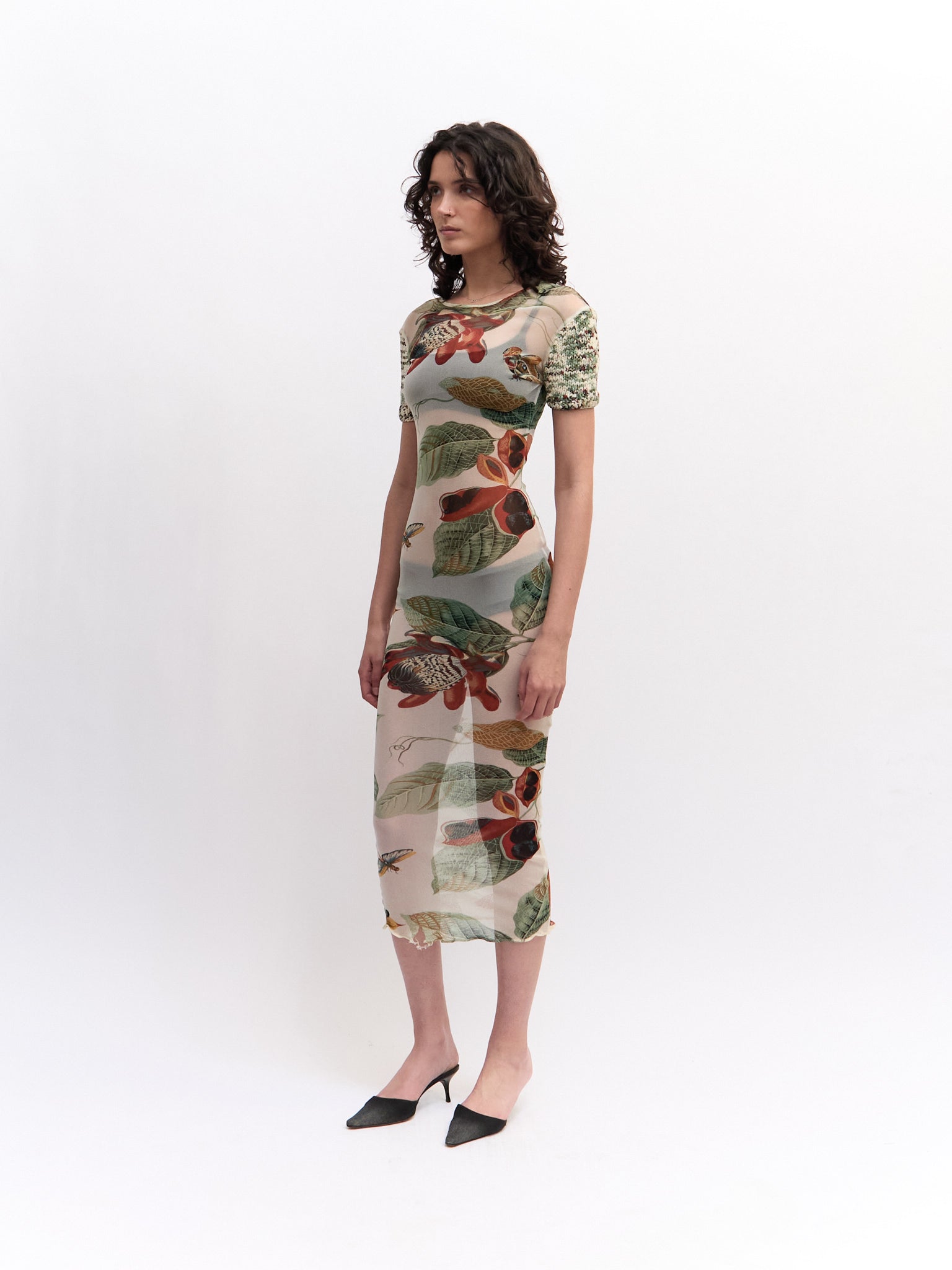 Vintage Jean Paul Gaultier Floral Mesh Dress