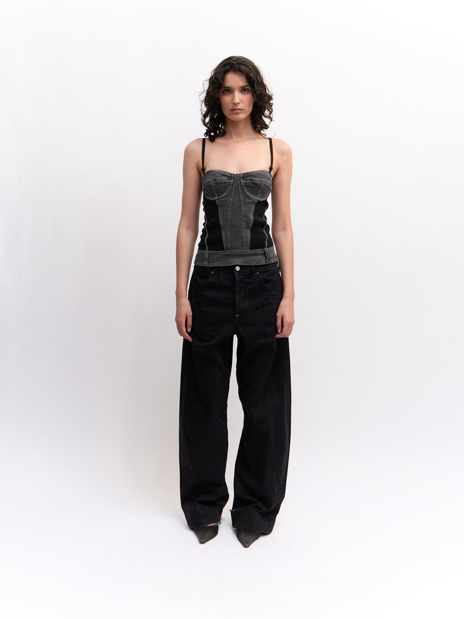 Dolce & Gabbana Grey Denim Bustier