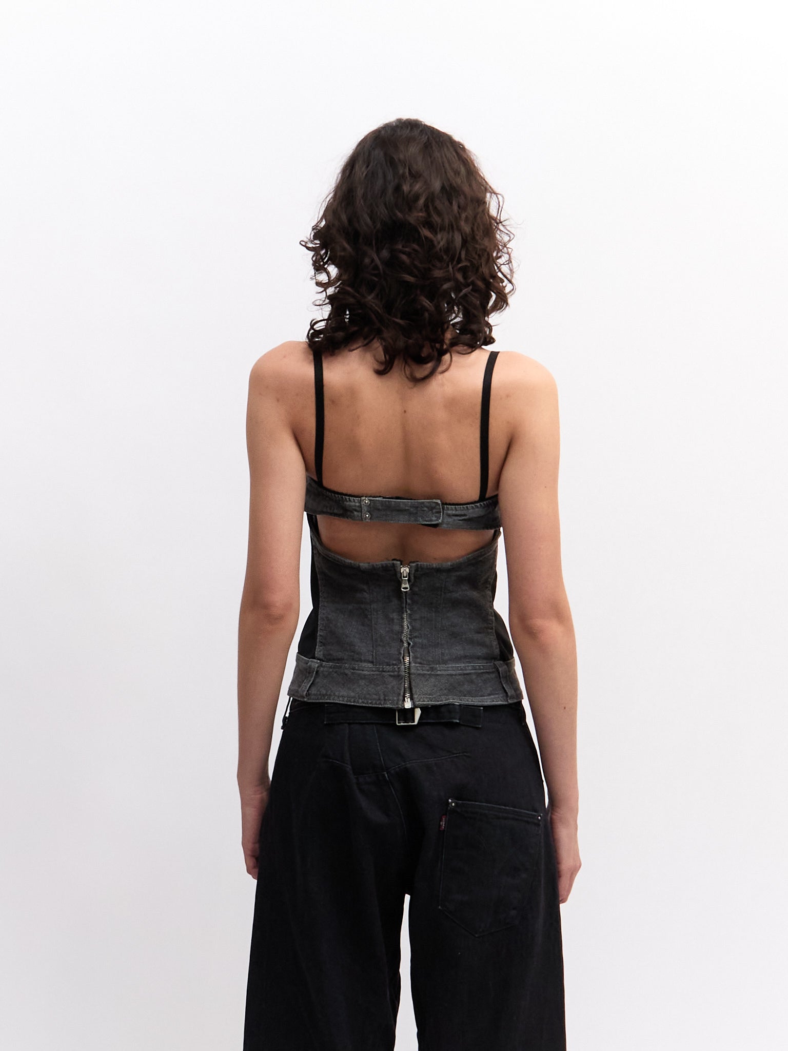 Dolce & Gabbana Grey Denim Bustier