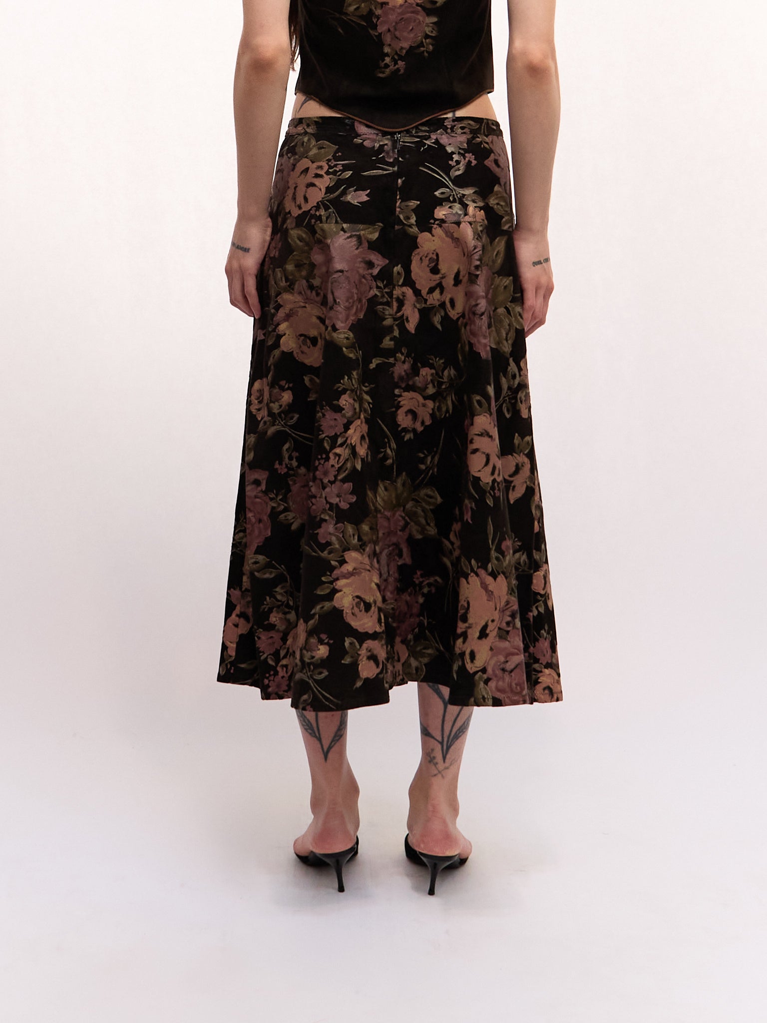80's Roberto Cavalli Tan Leather Patchwork Vest Maxi Skirt Set