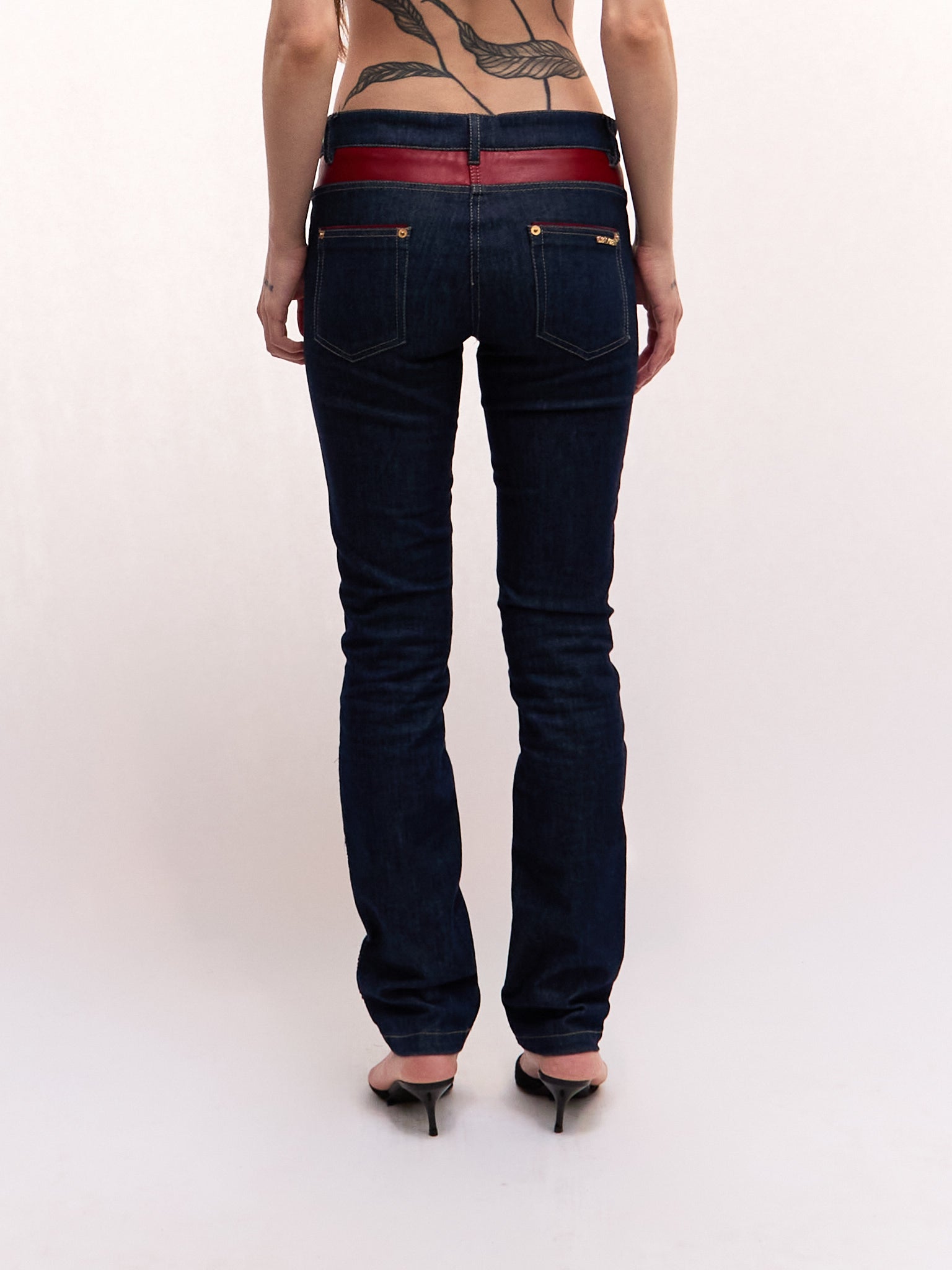 Roberto Cavalli Multicolored Embellished Jeans