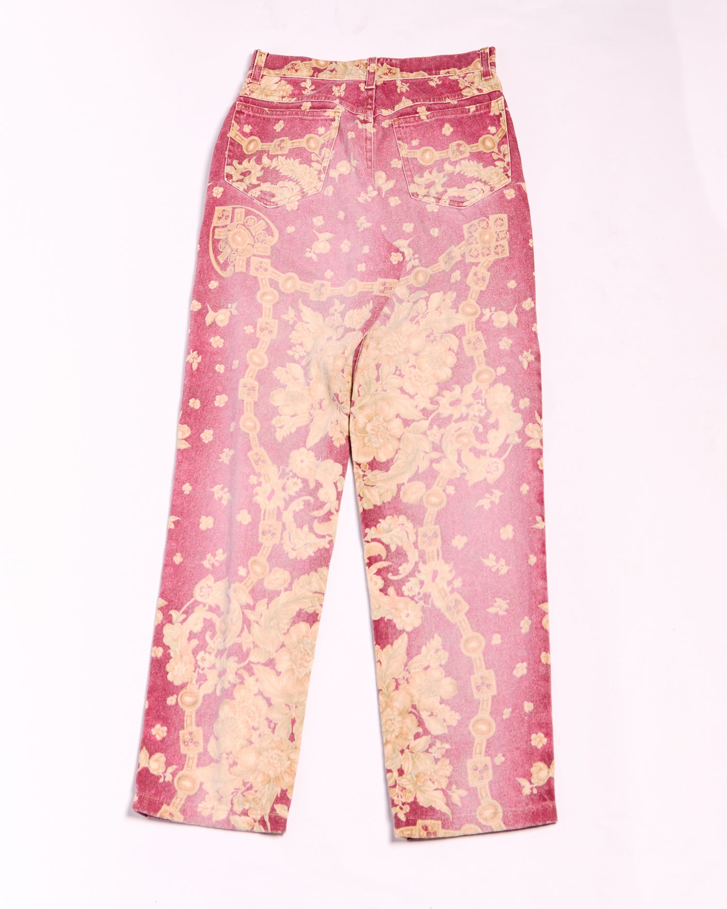 90's Roberto Cavalli Red Chain Printed Jeans Size M W31