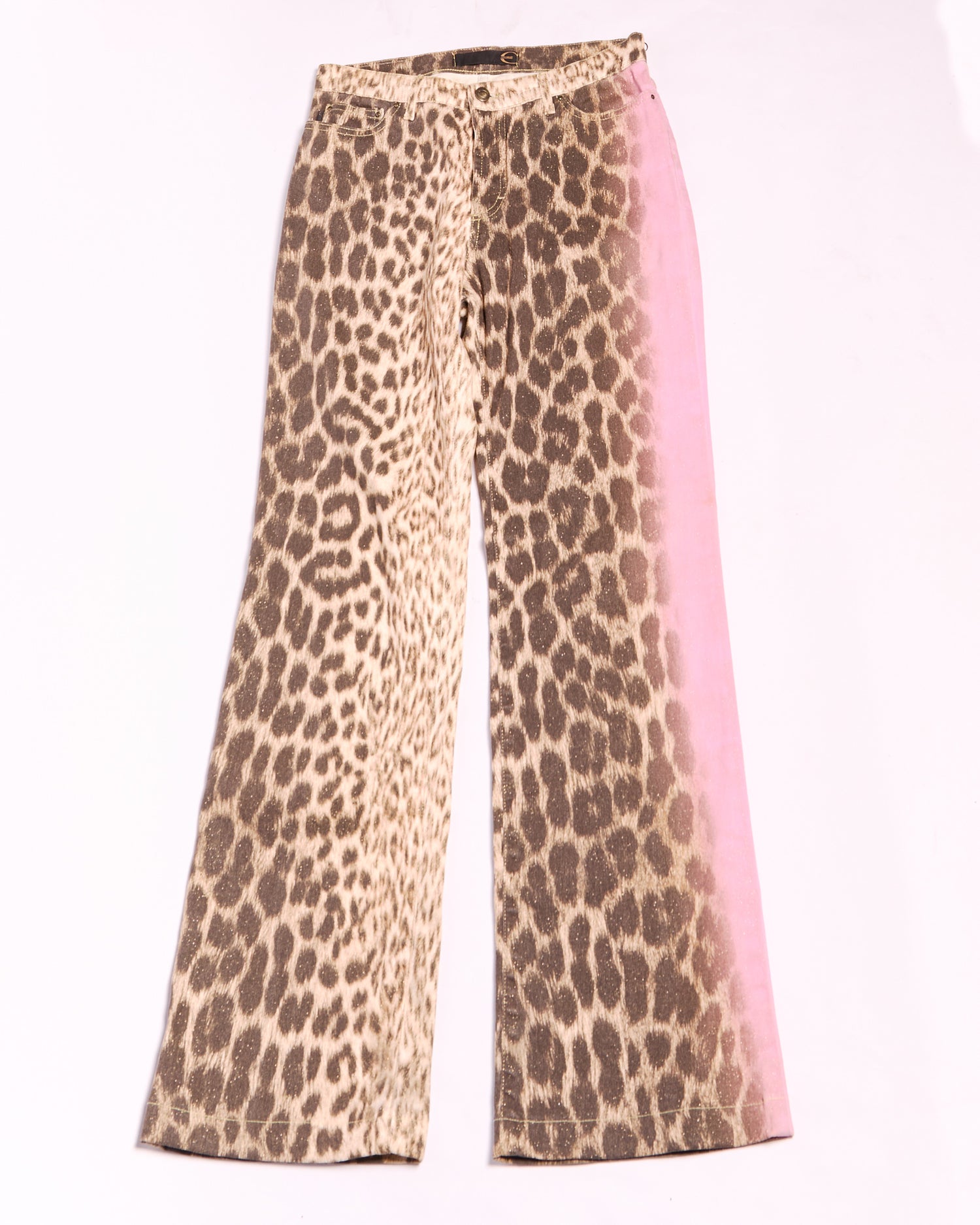 2000s Just Cavalli Cheetah Print Pink Jeans