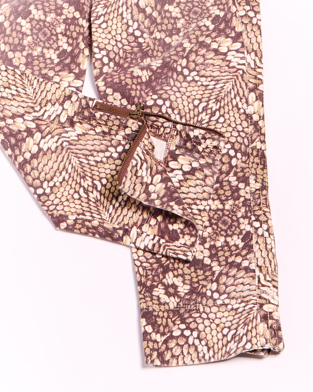 Just Cavalli Brown Snakeskin Print Capri Jeans Size S W28