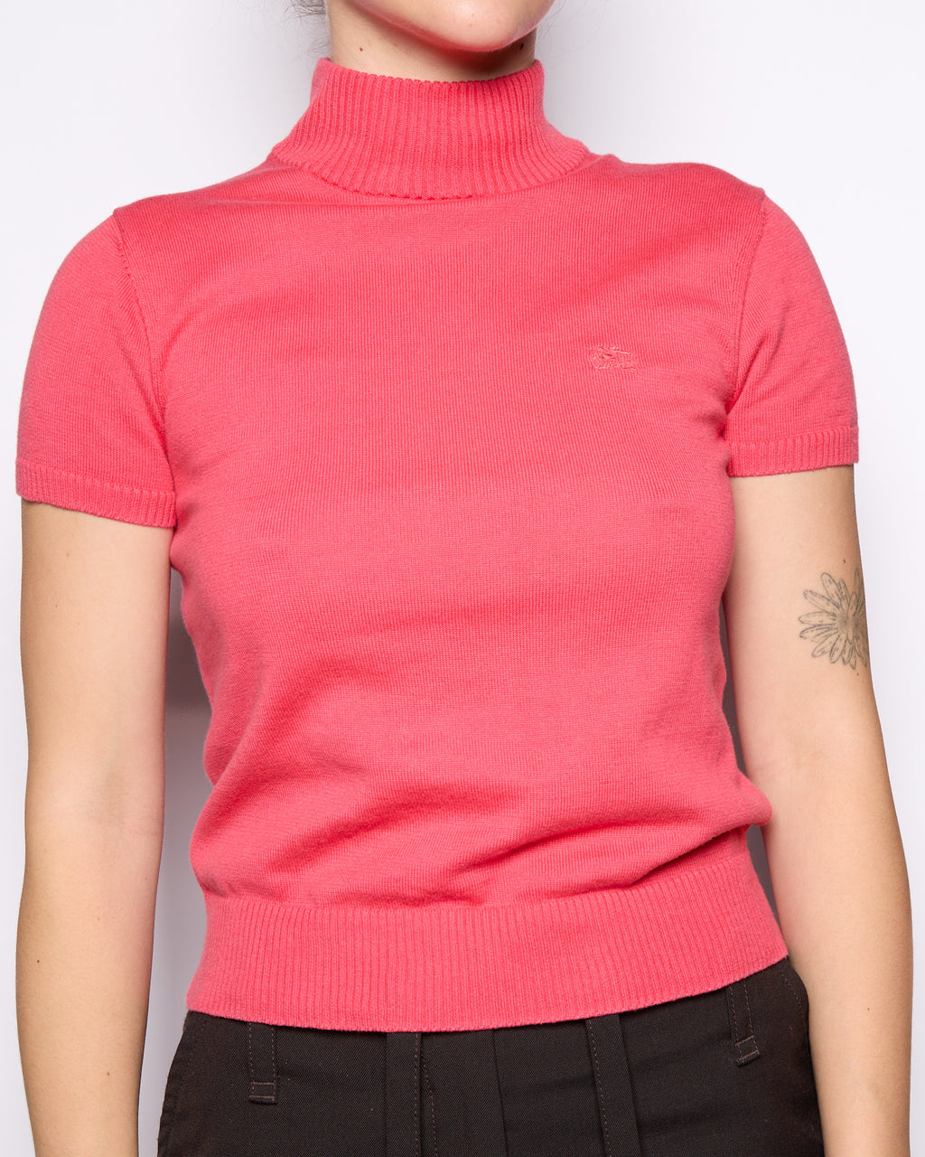 Burberry Pink Turtleneck Knit Sweater