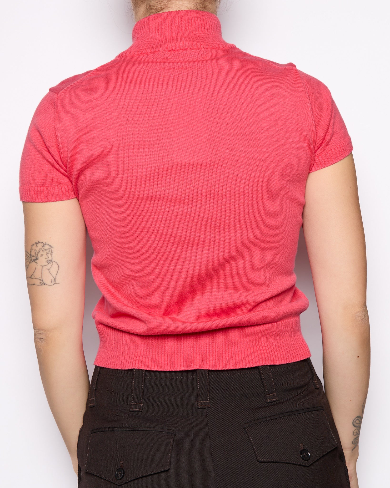 Burberry Pink Turtleneck Knit Sweater