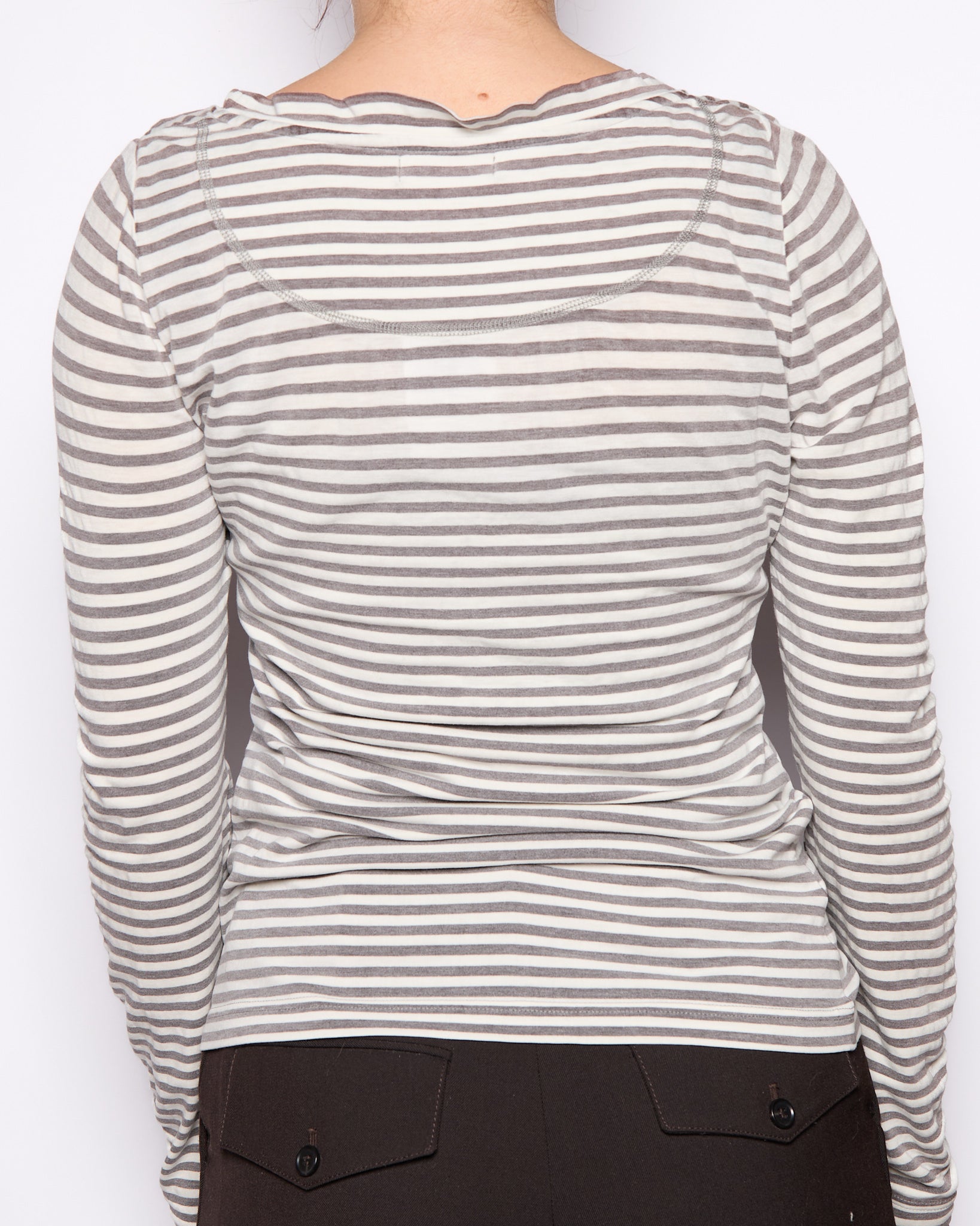 Burberry Blue Logo Striped Long Sleeve