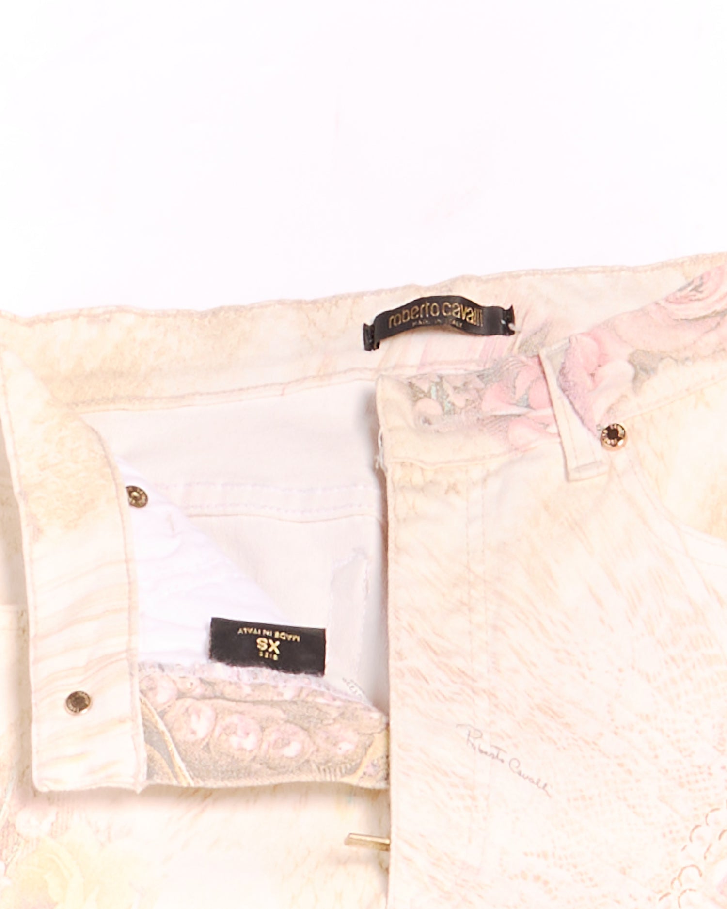 90's Roberto Cavalli Cherub Floral Print Jeans Size XS W24