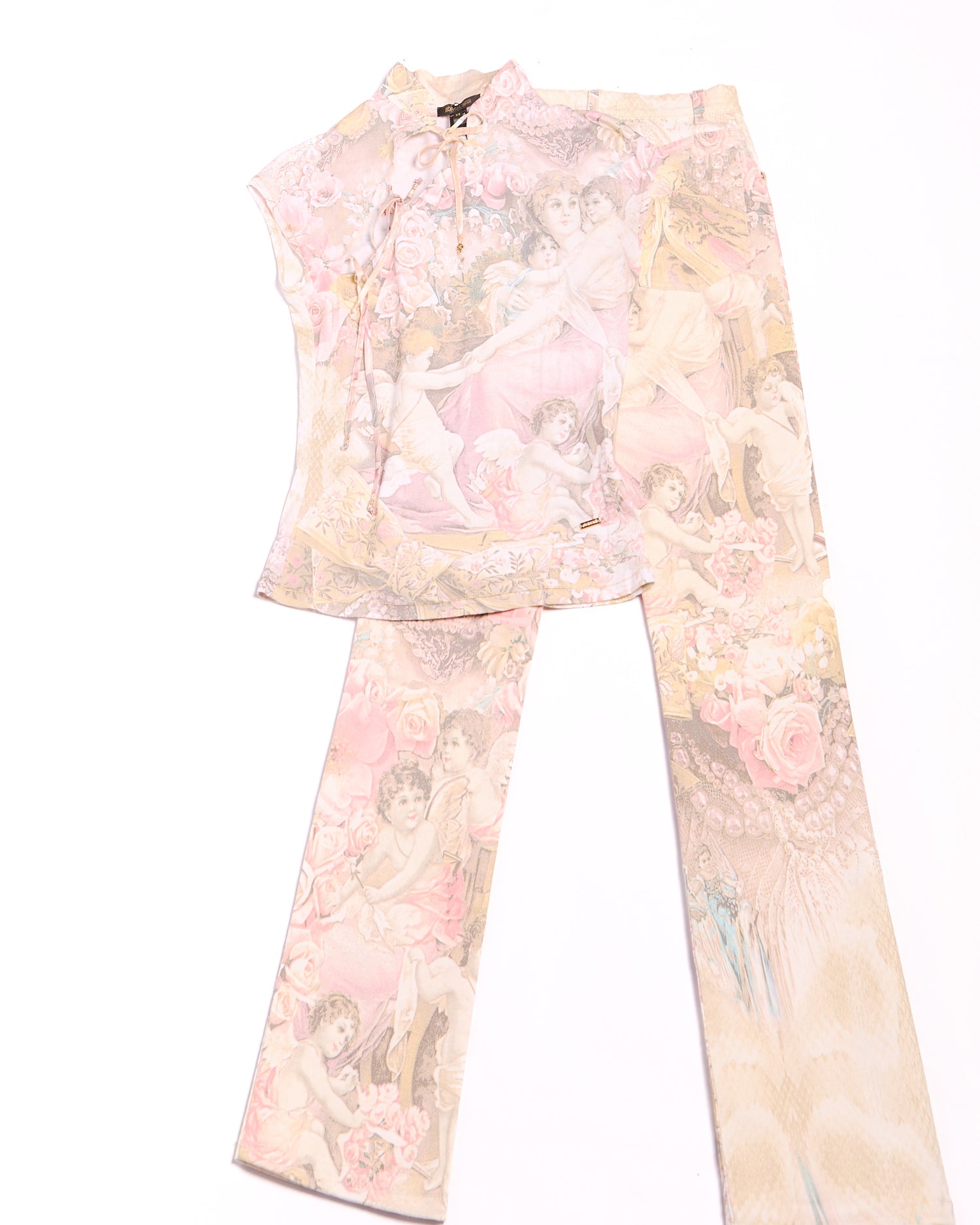 90's Roberto Cavalli Cherub Floral Print Jeans Size XS W24