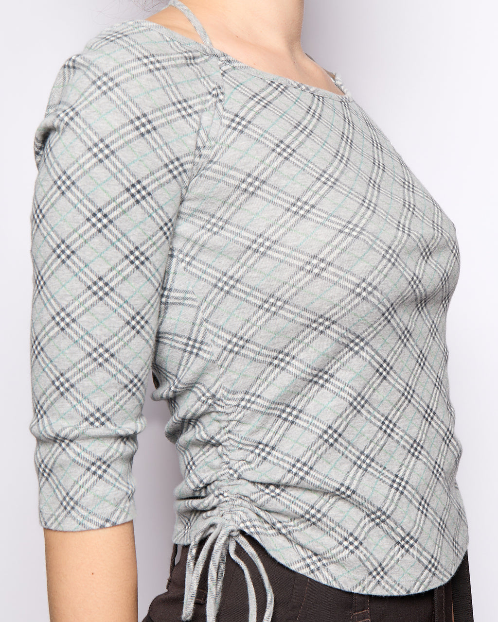 Burberry Grey Nova Check Cinch Top
