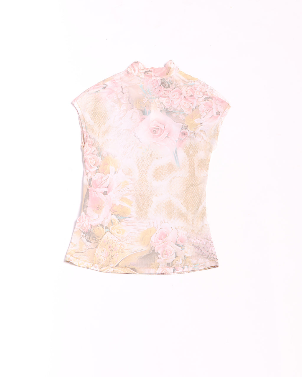 90's Roberto Cavalli Cherub Floral Print Top Size Size XS