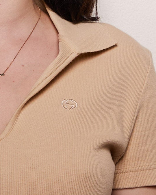 Gucci Beige Polo Logo Shirt