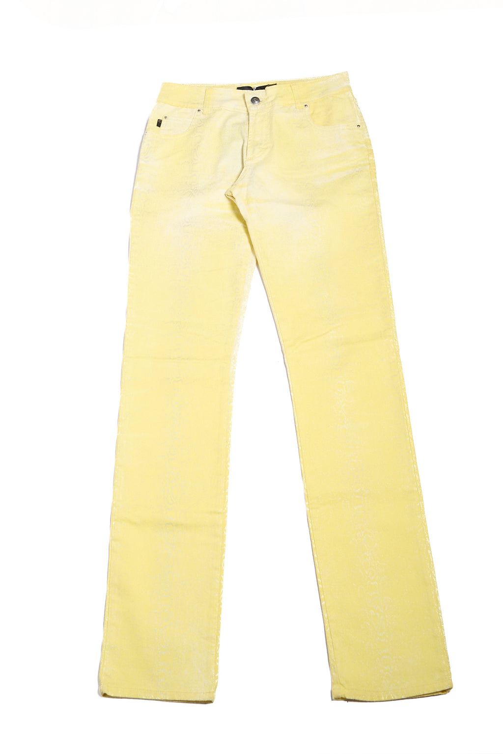 Just Cavalli Yellow Snakeskin Print Jeans Size S W28