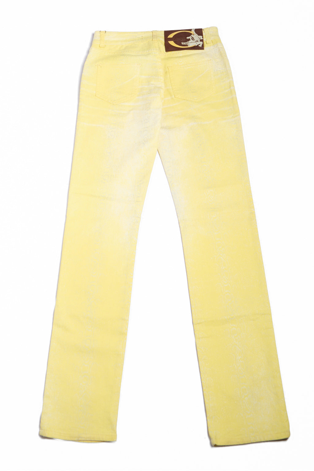 Just Cavalli Yellow Snakeskin Print Jeans Size S W28