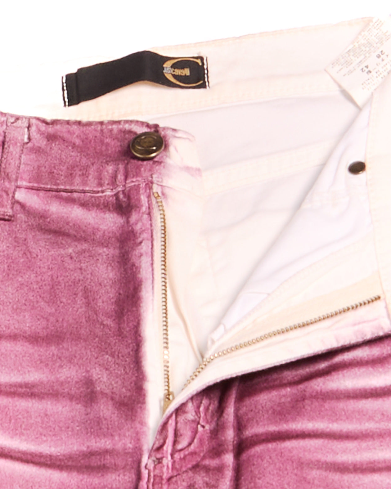 2000s Roberto Cavalli Burgundy Distressed Jeans Size S W26