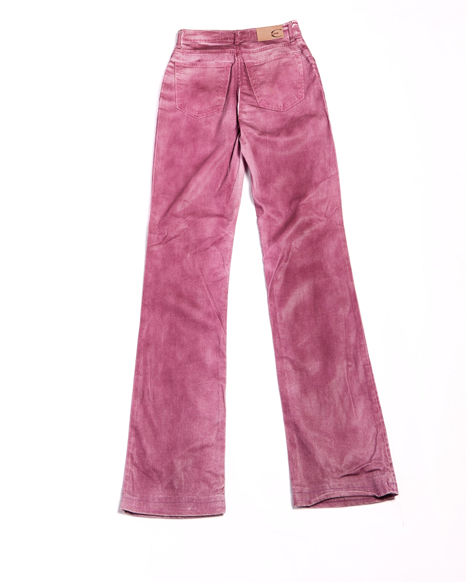 2000s Roberto Cavalli Burgundy Distressed Jeans Size S W26