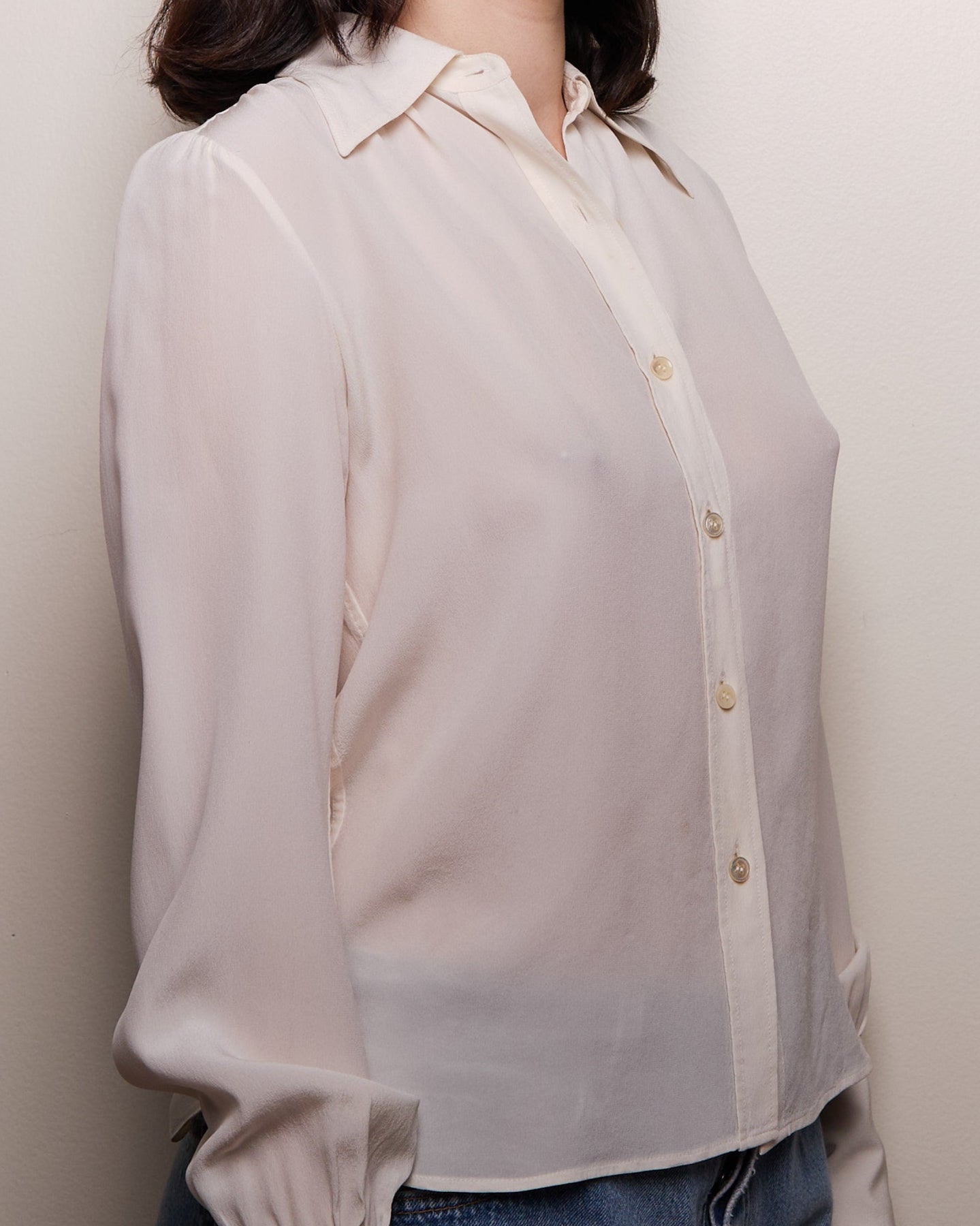 Yves Saint Laurent White Silk Blouse