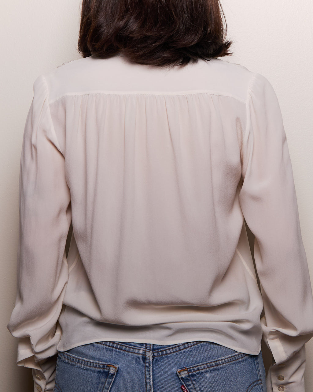 Yves Saint Laurent White Silk Blouse