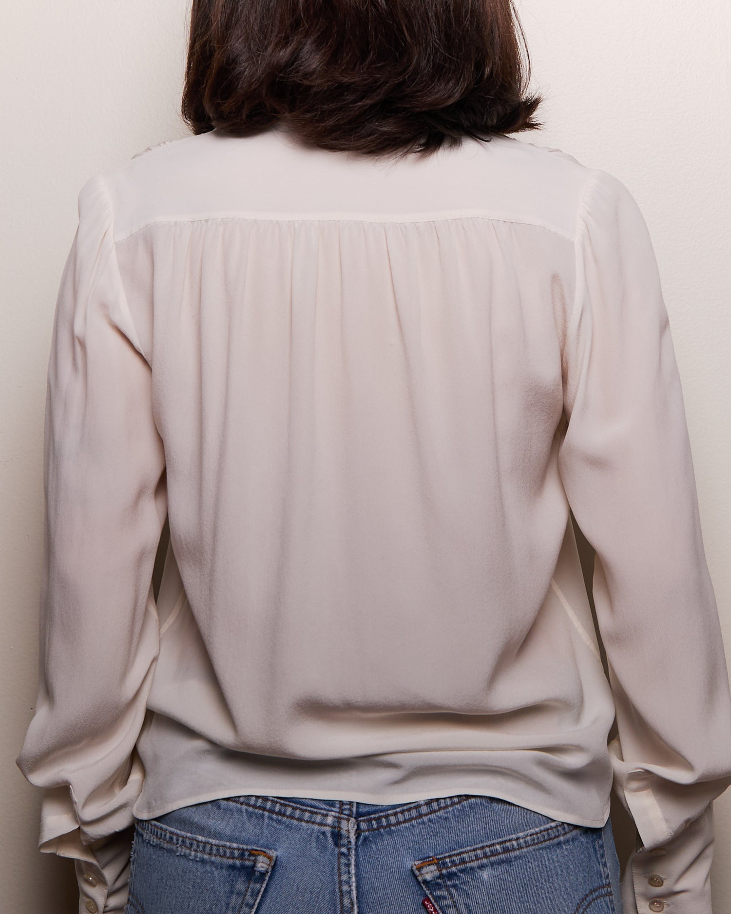 Yves Saint Laurent White Silk Blouse