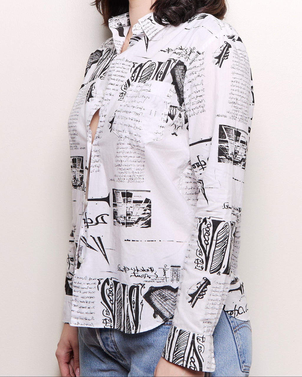 Issey Miyake Newspaper Button Up