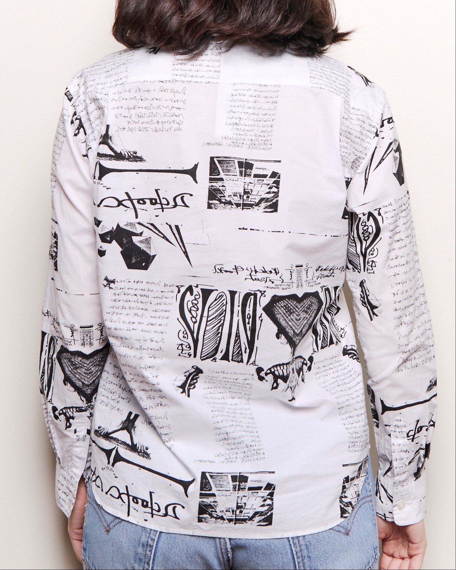 Issey Miyake Newspaper Button Up