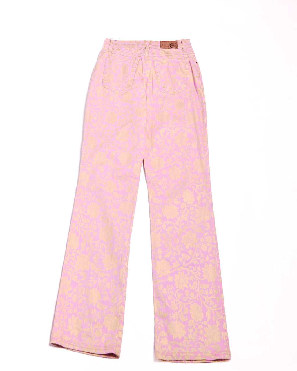 2000's Cavalli Purple Gold Brocade Jeans