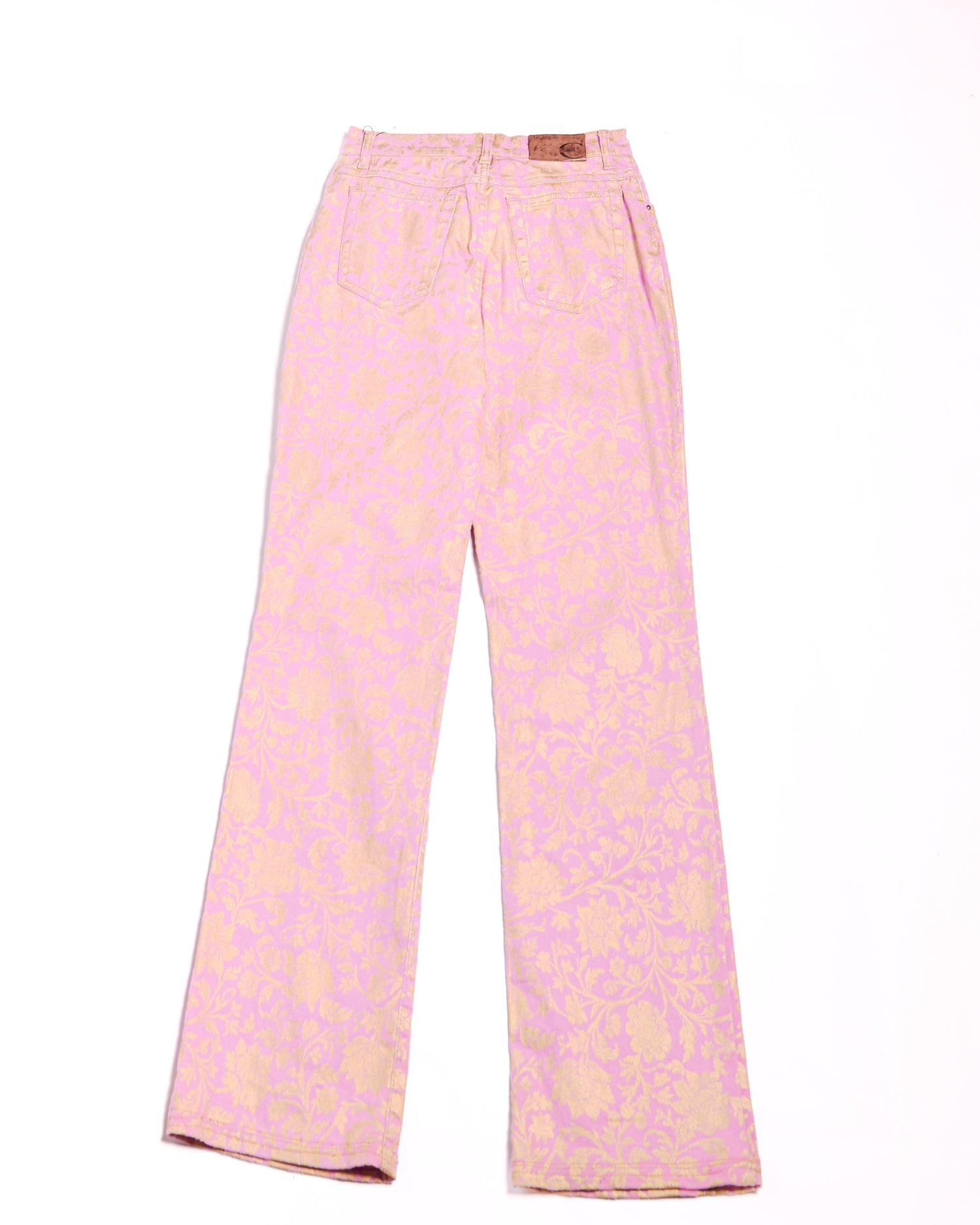 2000's Cavalli Purple Gold Brocade Jeans