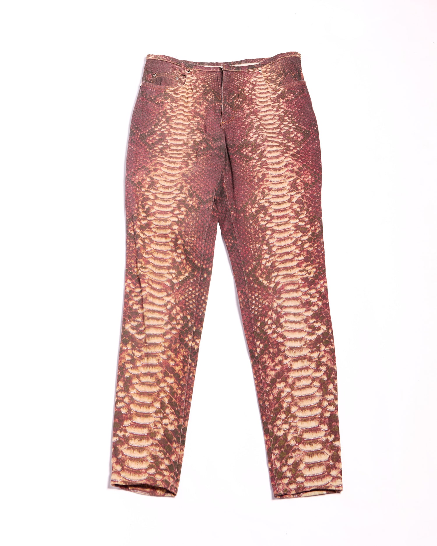 Just Cavalli Red Python Print Jeans Size L W35