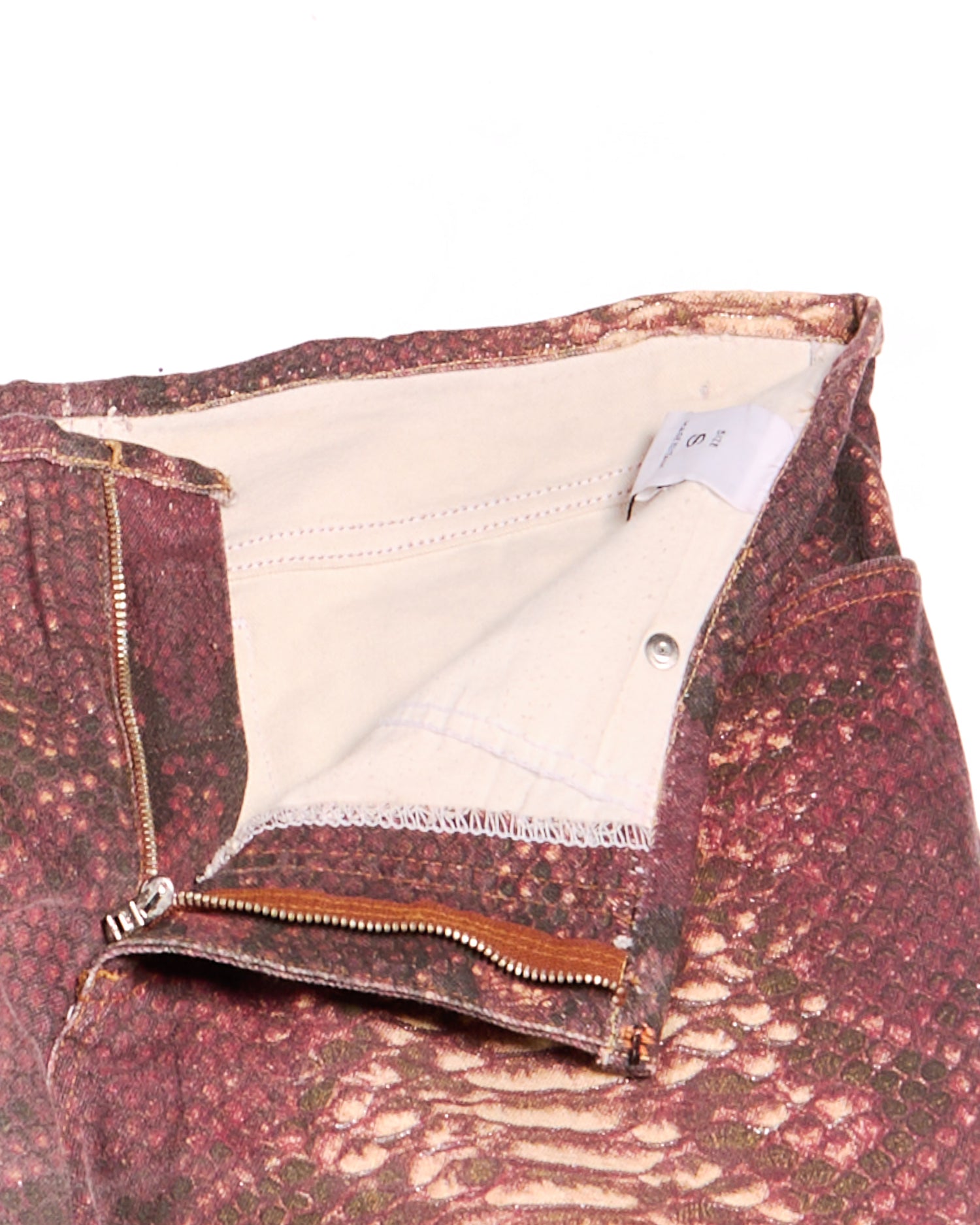 Just Cavalli Red Python Print Jeans Size L W35