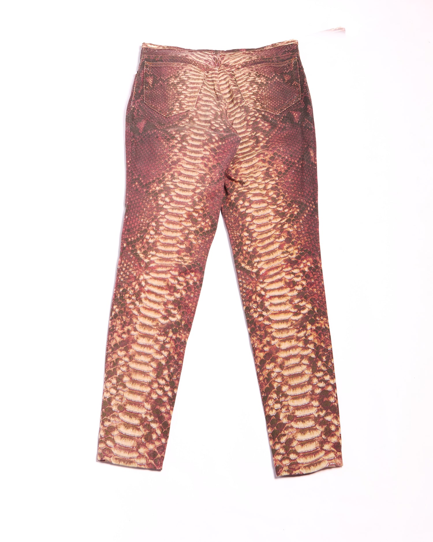 Just Cavalli Red Python Print Jeans Size L W35