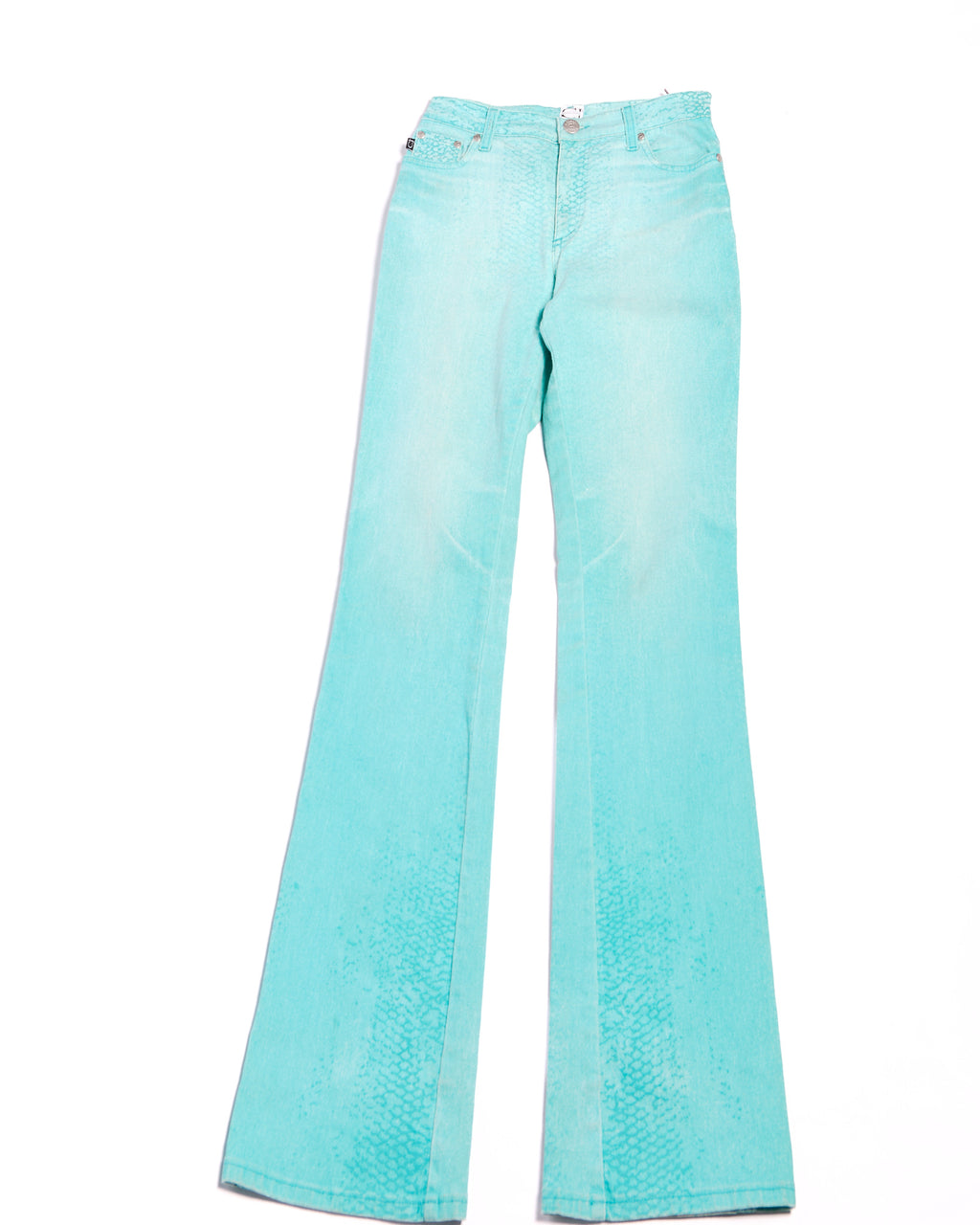 2000's Cavalli Jeans Blue Snake Gradient Jeans S W28