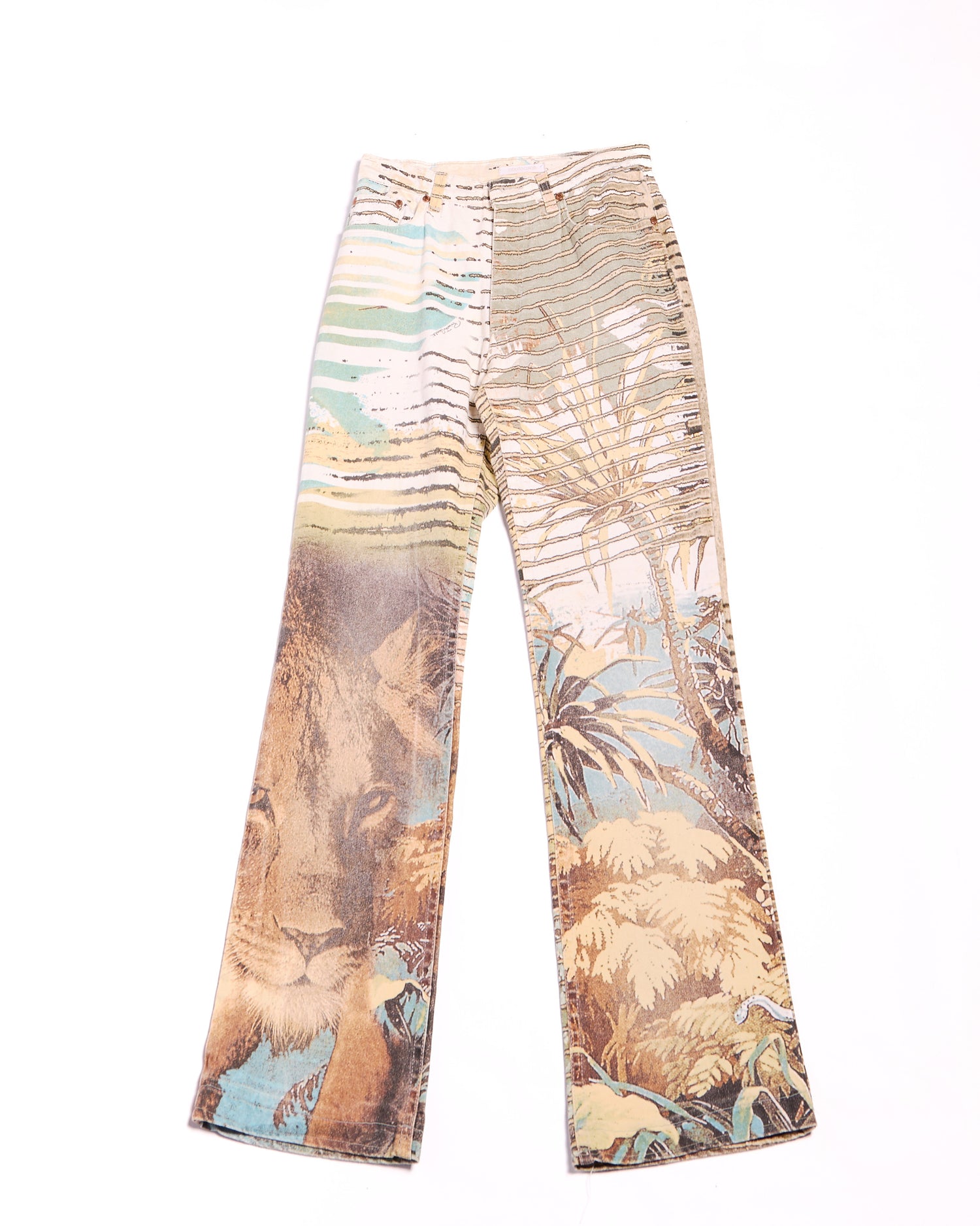 2000s Roberto Cavalli Tropical Tiger Print Jeans Size S W28