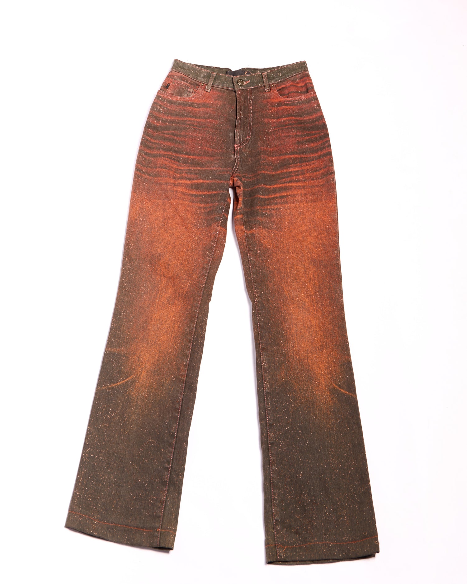 2000's Cavalli Jeans Red Brown Metallic Jeans