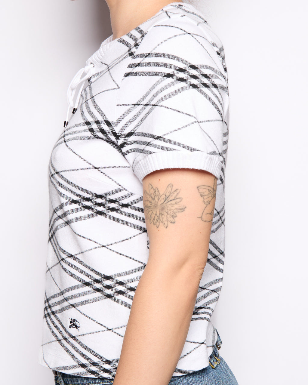 Burberry Black White Nova Tie T-Shirt