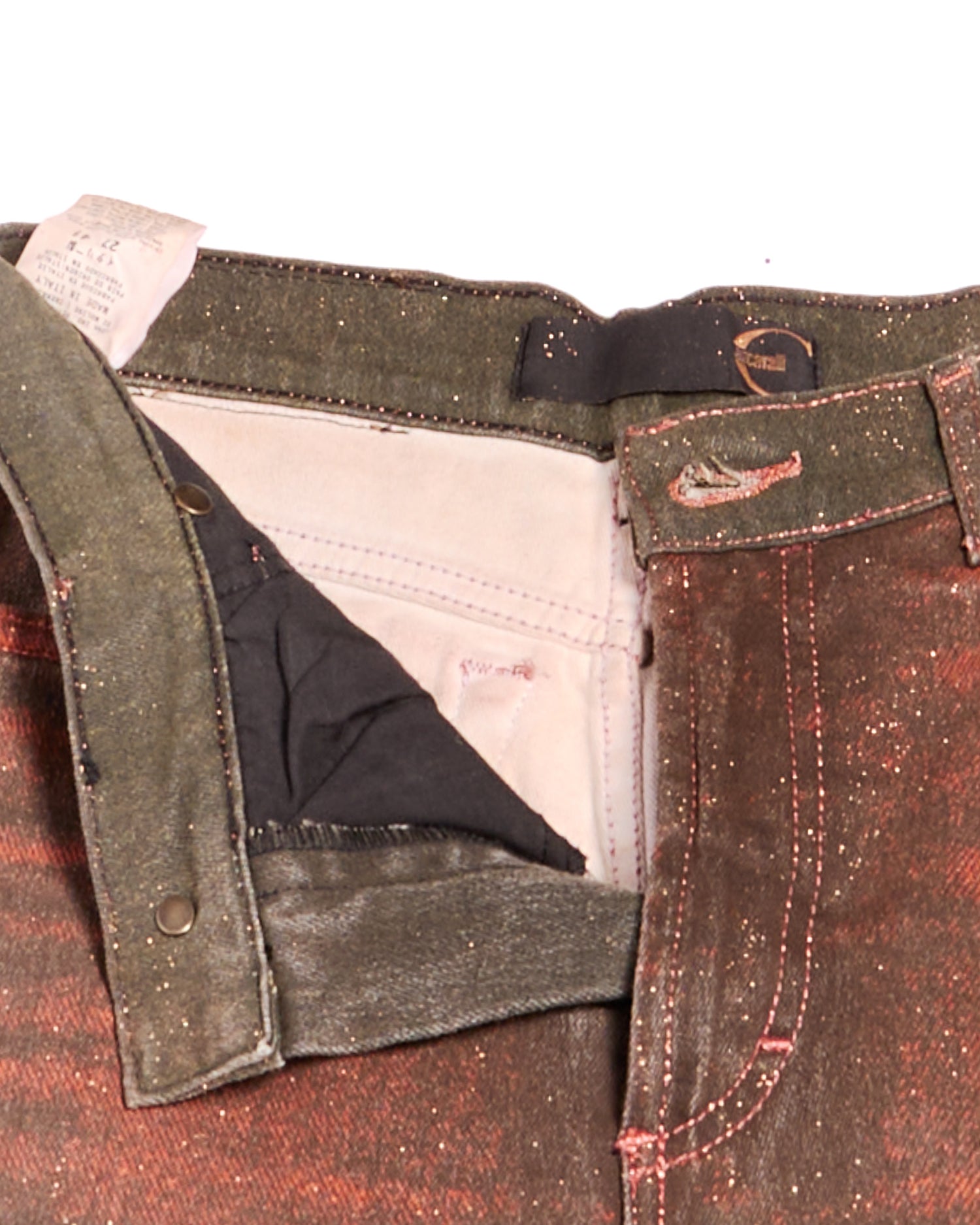2000's Cavalli Jeans Red Brown Metallic Jeans
