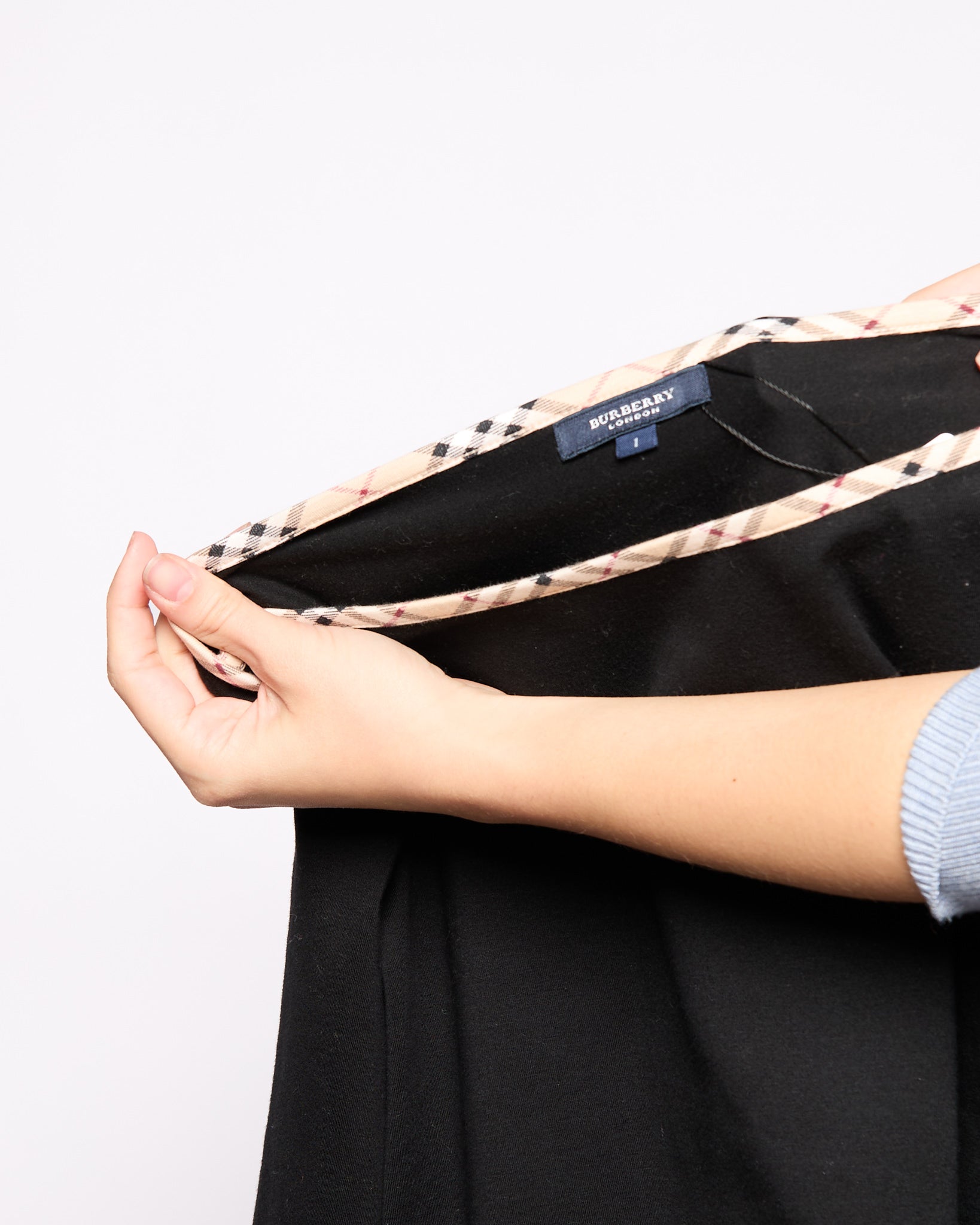 Burberry London Black Nova Check Boat Neck Top
