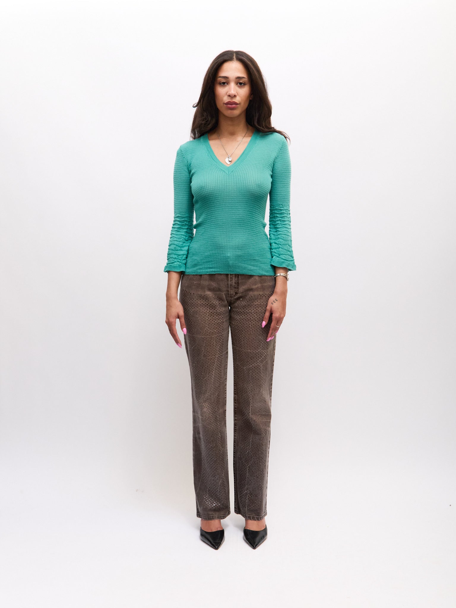 Roberto Cavalli Grey Sequin Pants
