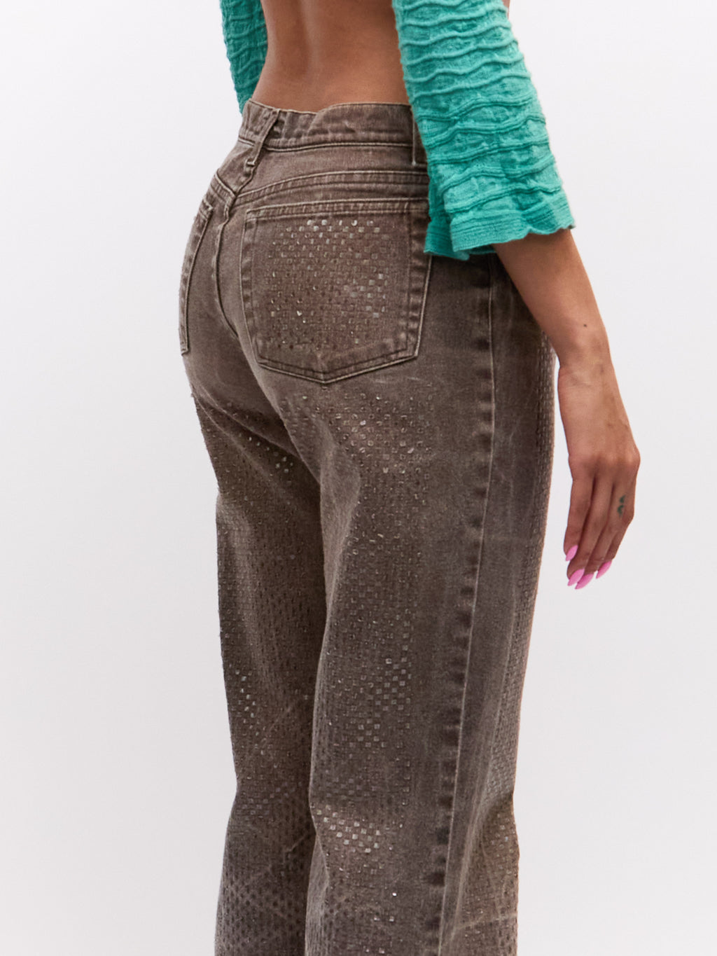Roberto Cavalli Grey Sequin Pants