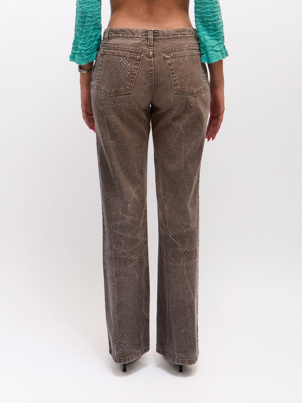 Roberto Cavalli Grey Sequin Pants