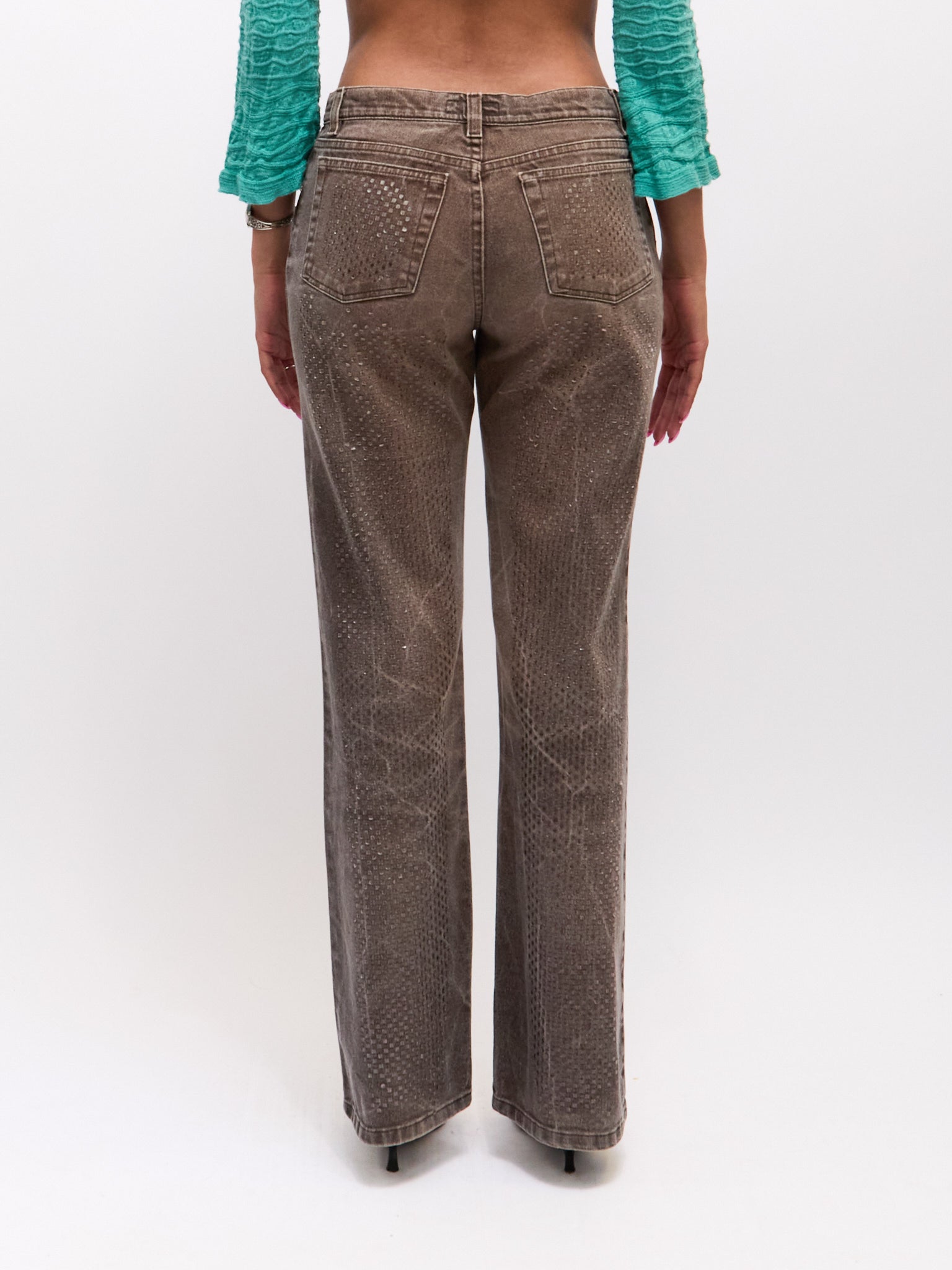 Roberto Cavalli Grey Sequin Pants