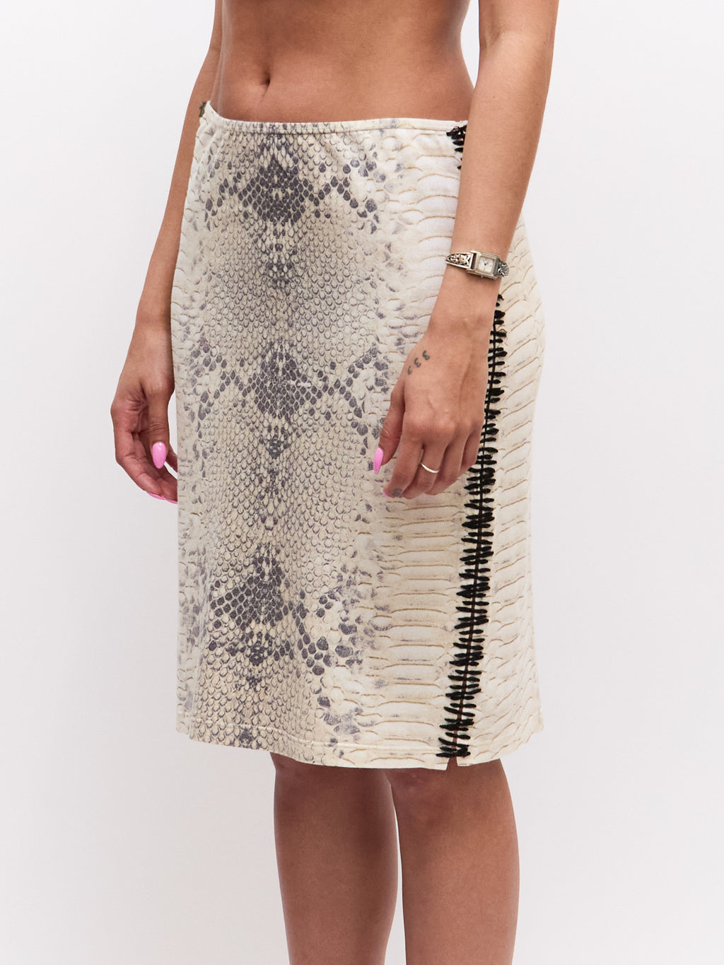 Roberto Cavalli Python Print Stitch Tank & Skirt Set