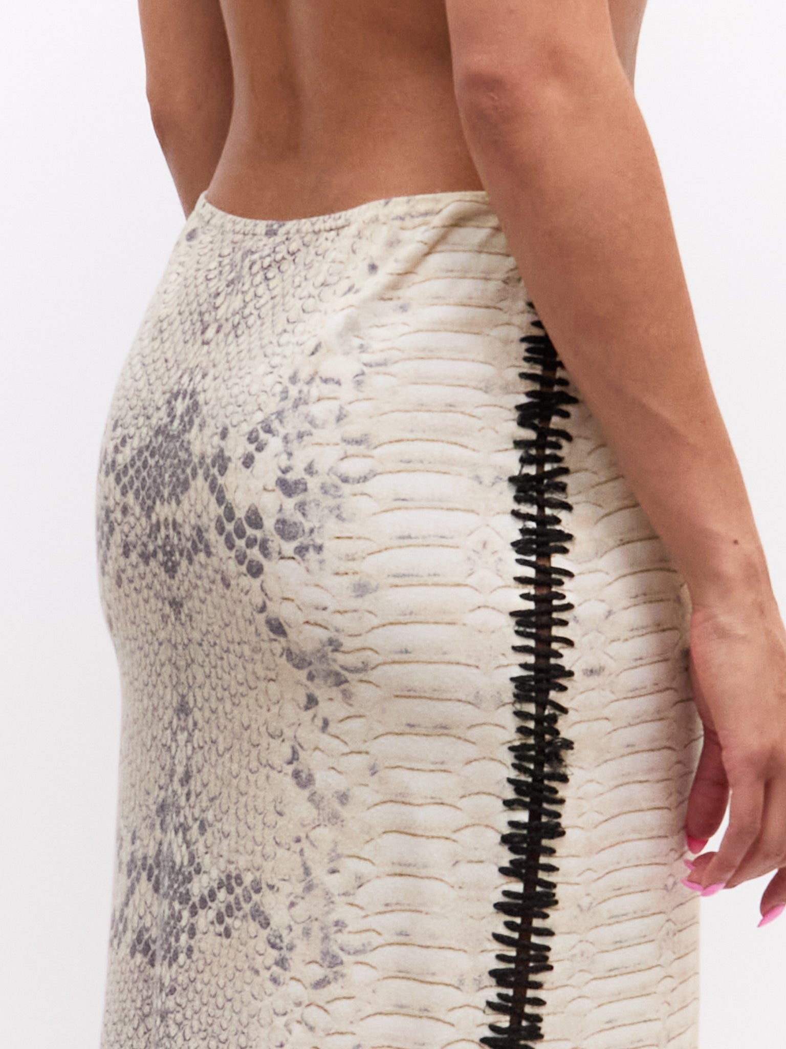 Roberto Cavalli Python Print Stitch Tank & Skirt Set